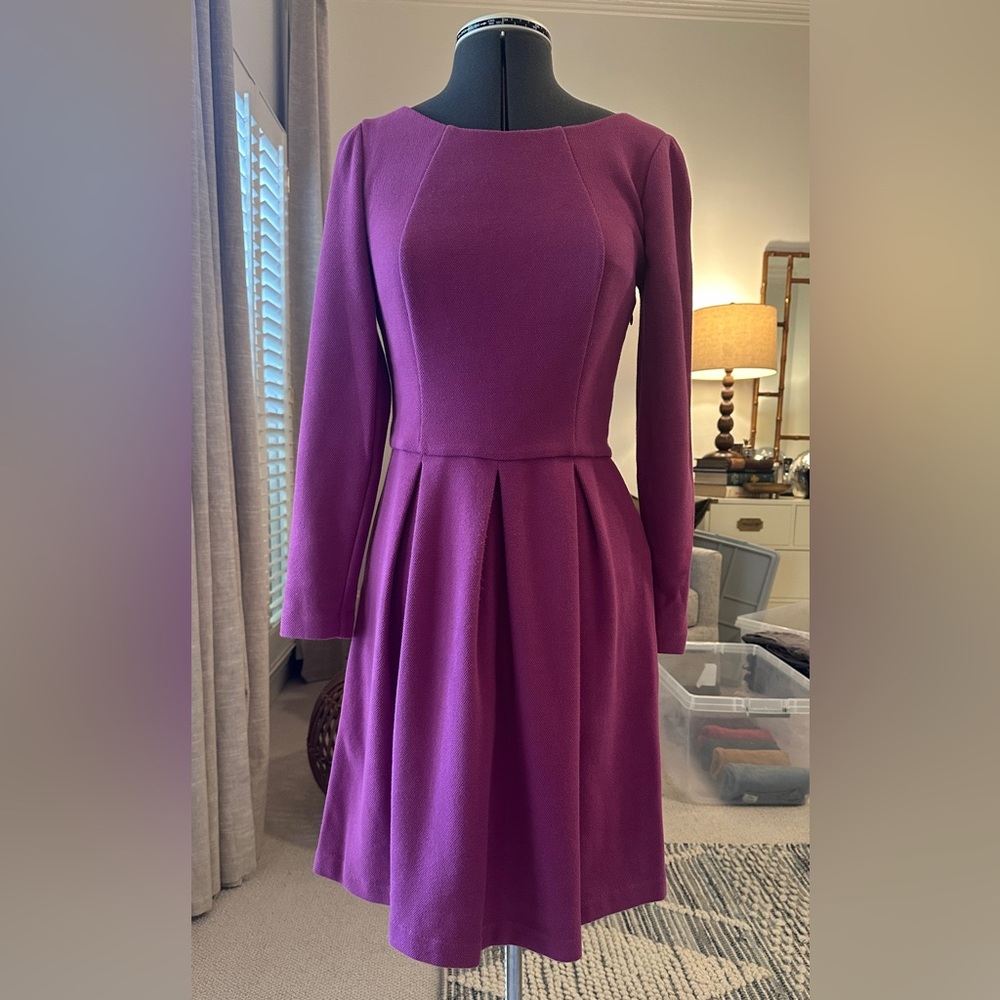 Boden ponte-knit Fuschia Long-Sleeve Dress, size US4R